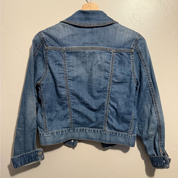 Ett Twa Anthropologie Denim Jean Jacket Cropped Casual Cute Y2K Chic Classic Sm. - Picture 12 of 13